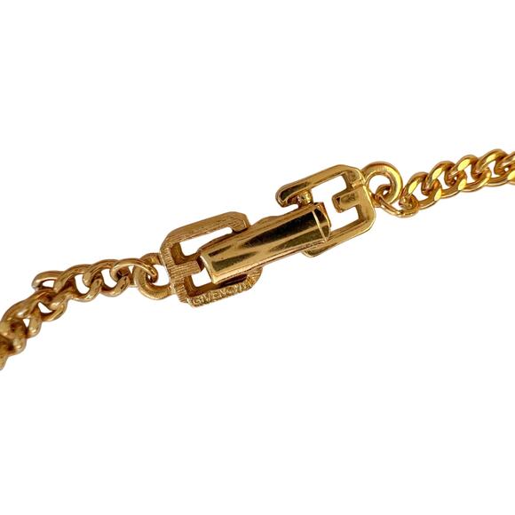 Givenchy Paris Round Pendant with Rhinestones Necklace and hang Tag - Picture 6 of 13